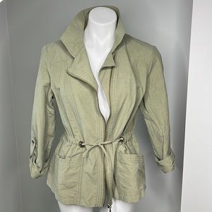 Ami Cinch Waist Safari Style Zip Jacket size medium